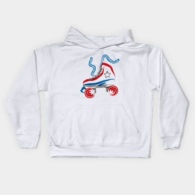 Four Wheels Roller Skate Kids Hoodie by perrolin